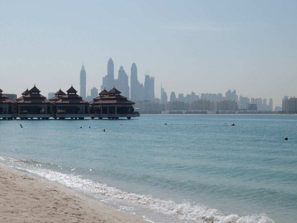 Vue sur Dubai Marina depuis The Palm Vue sur Dubai Marina depuis The Palm