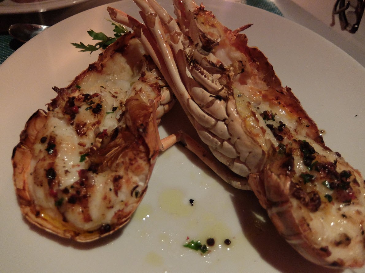 Langouste avec chouchous mauriciens Langouste avec chouchous mauriciens