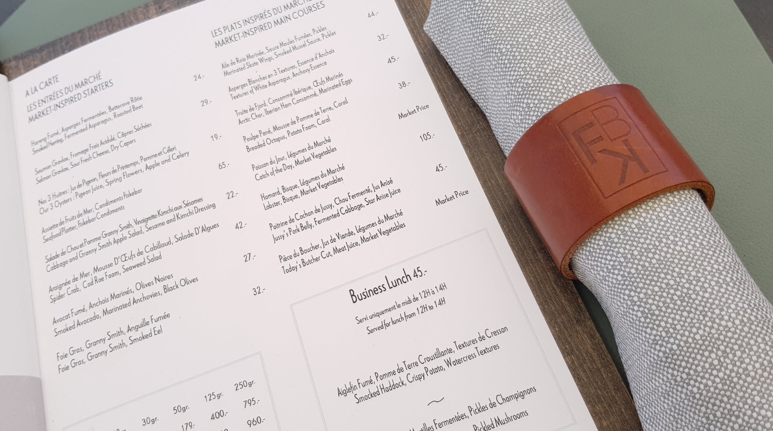 Menu Fiskebar Geneve Menu Fiskebar Geneve