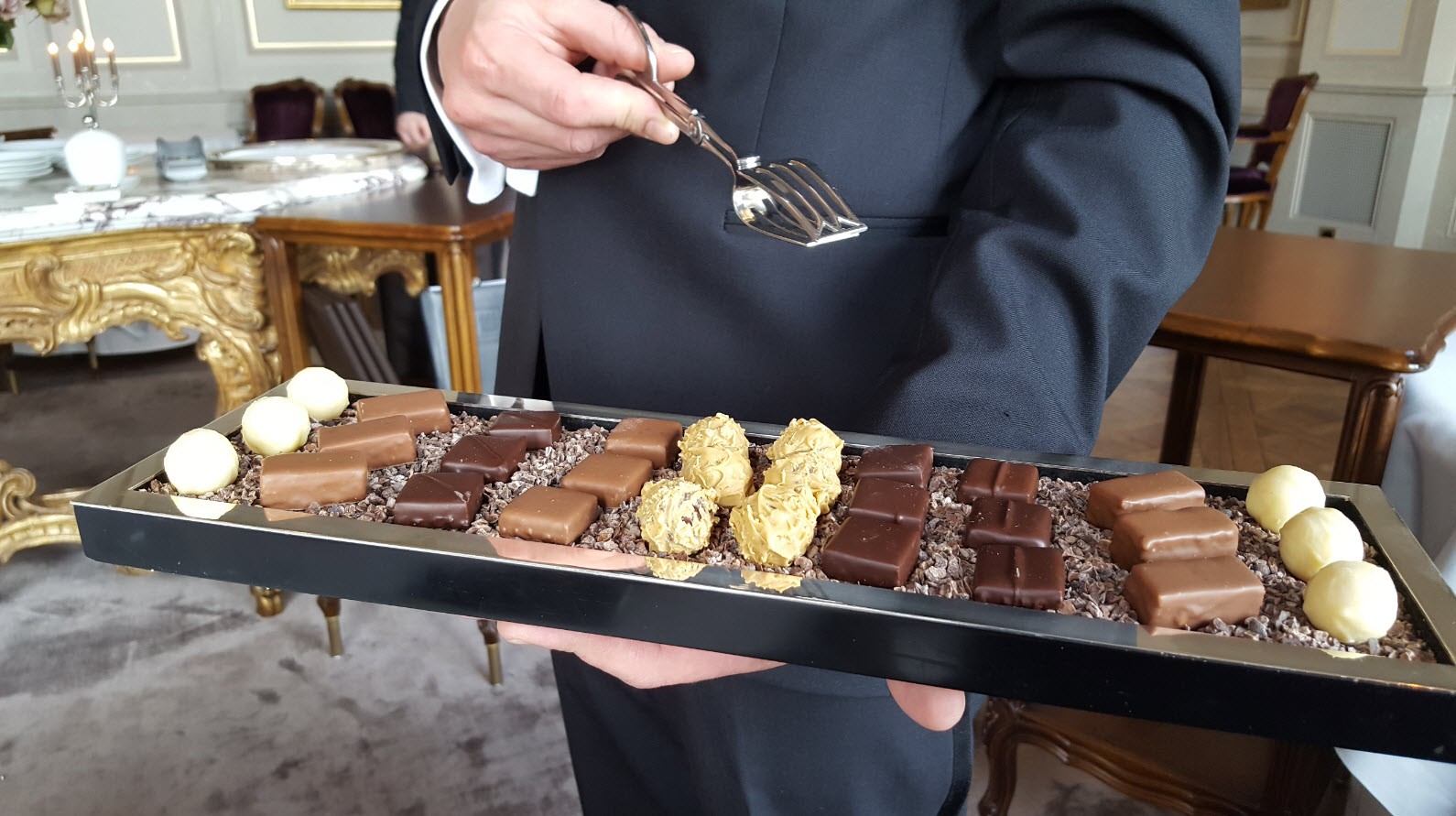 Chocolat sur un plateau Chocolat sur un plateau