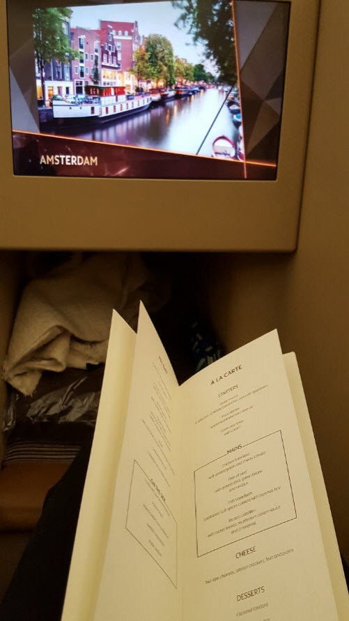 Le menu du vol aller Le menu du vol aller