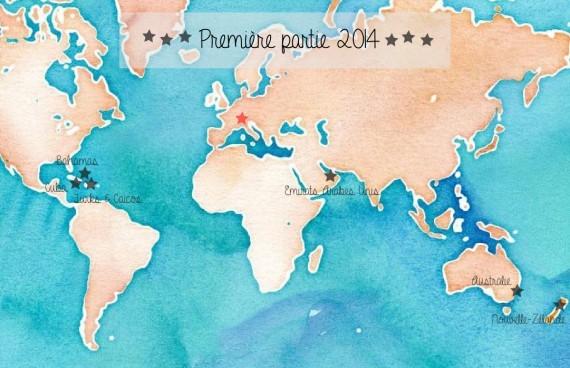 Carte voyages 2014 Carte voyages 2014