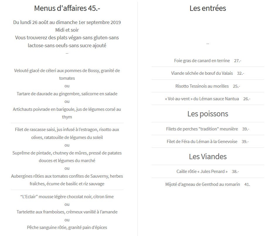 Creux Genthod menu Creux Genthod menu