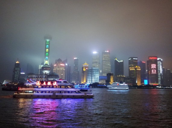 Shanghai by night Bund and Pudong (2)