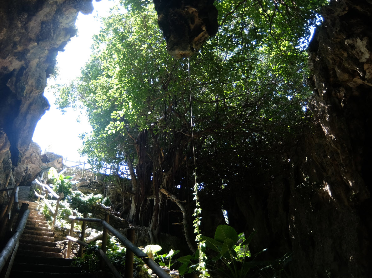 Sortie de la grotte naturelle Rodrigues
