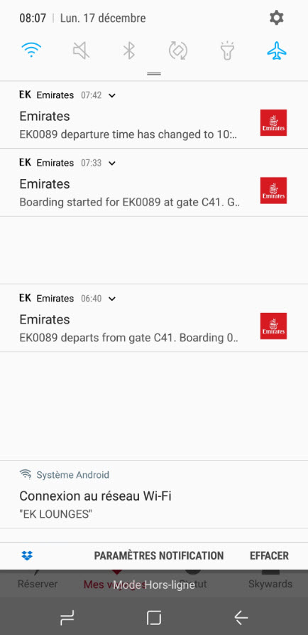 Appli mobile Emirates iphone