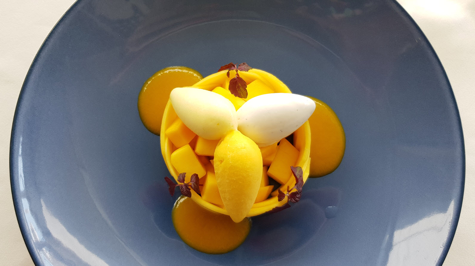 mangue des îles découpée, fraîcheur fruits exotiques