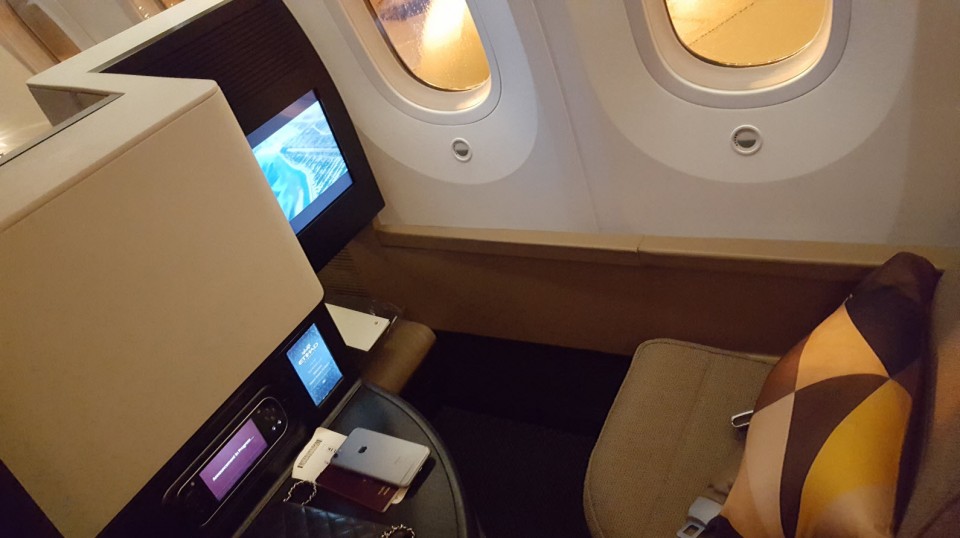Business Class à bord du Dreamliner Etihad (Abu Dhabi to Zurich)